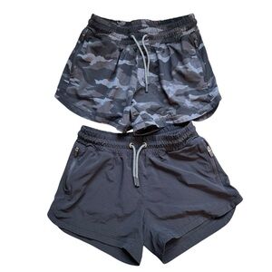 Lot Of 2 Athleta Girl ALL PLAY 3" Running Shorts with Zip Pockets Size L I23